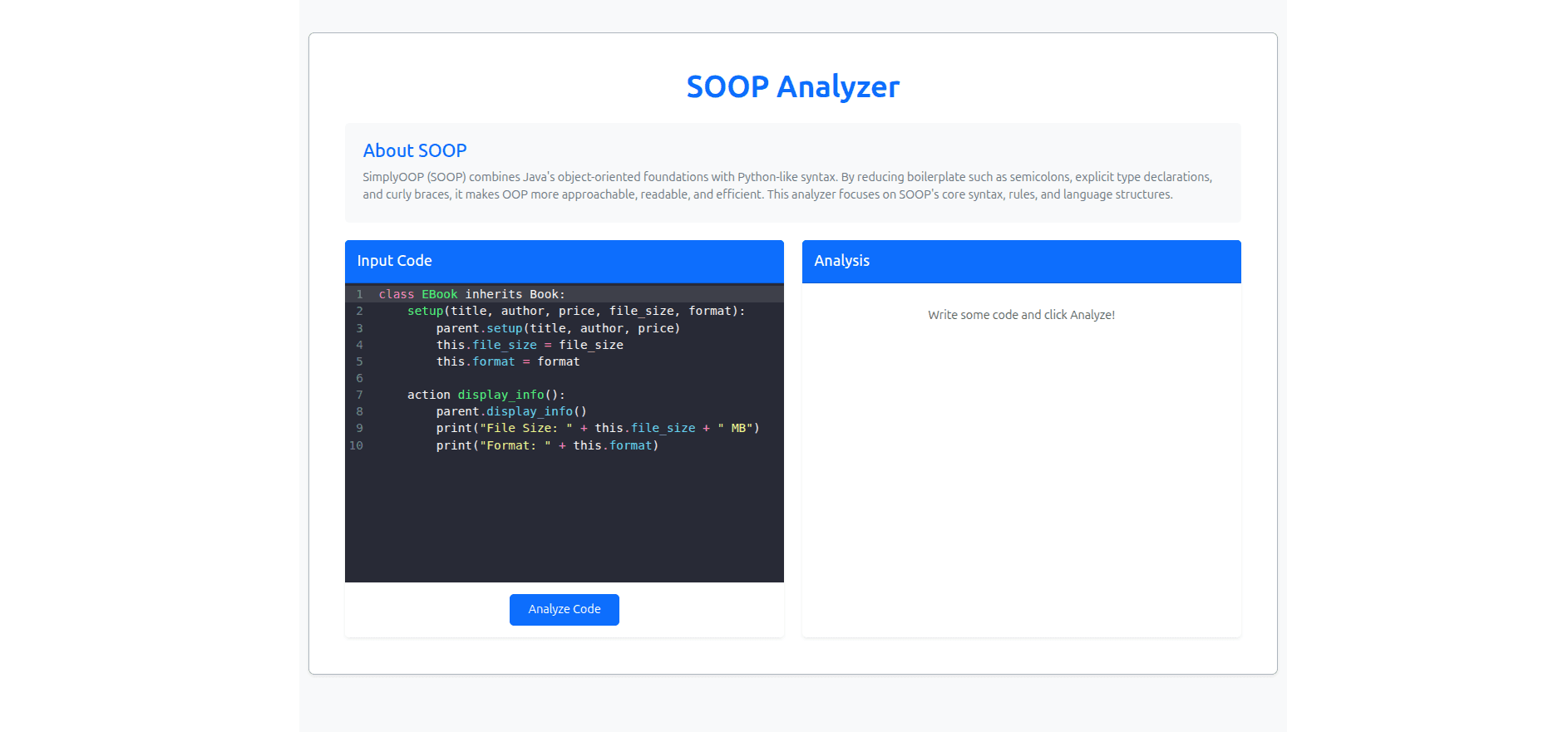 SimplyOOP interface